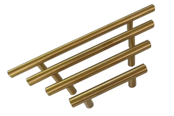 Stamping Process Round Golden Light Luxury Cabinet Door Handle Brass Aluminium Material