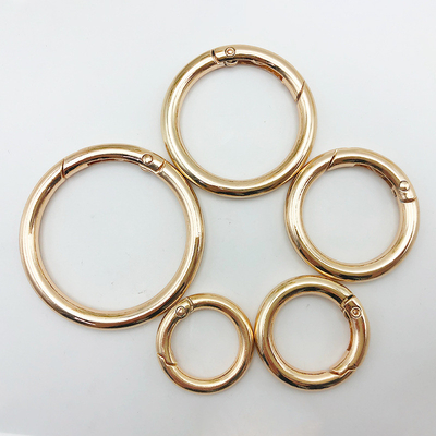 Metal Zinc Alloy Spring Buckle Open Ring Key Chain for DIY Jewelry Hanging Accessory