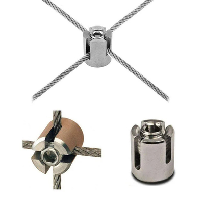 Standard Stainless Steel Wire Rope Cross Clip Clamp for Trellis Systems Green Wall Cable