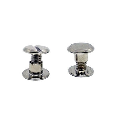 Engraved Nickel Plated Chicago Spiral Bag Hardware in Stainless Steel for OEM CNC Parts
