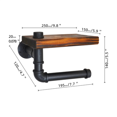 Stainless Steel Toilet Paper Holder And Shelf Wall Mounted For Bathroom Functionality
