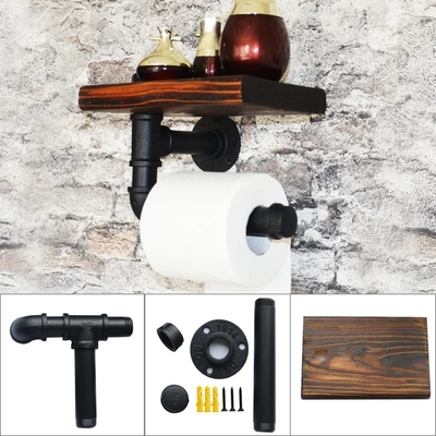 Stainless Steel Toilet Paper Holder And Shelf Wall Mounted For Bathroom Functionality