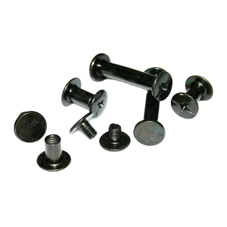 Engraved Nickel Plated Chicago Spiral Bag Hardware in Stainless Steel for OEM CNC Parts